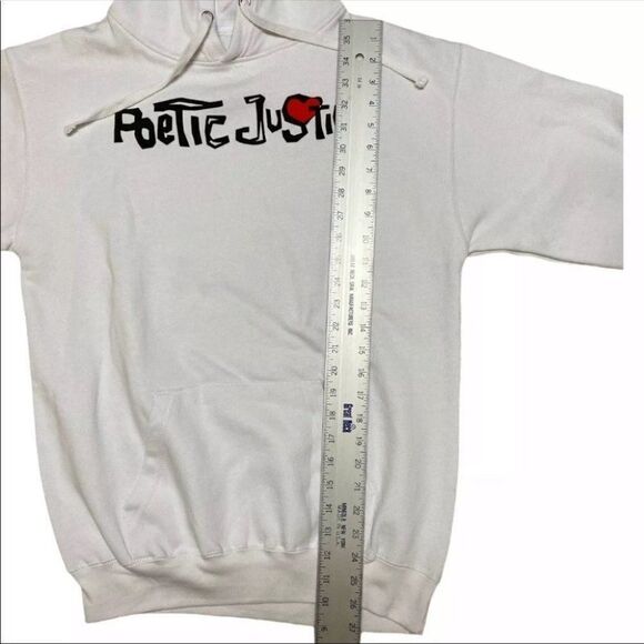Tupac Poetic Justice Men’s Hoodie White Graphic Logo Sweatshirt Hip Hop NEW - Picture 3 of 8